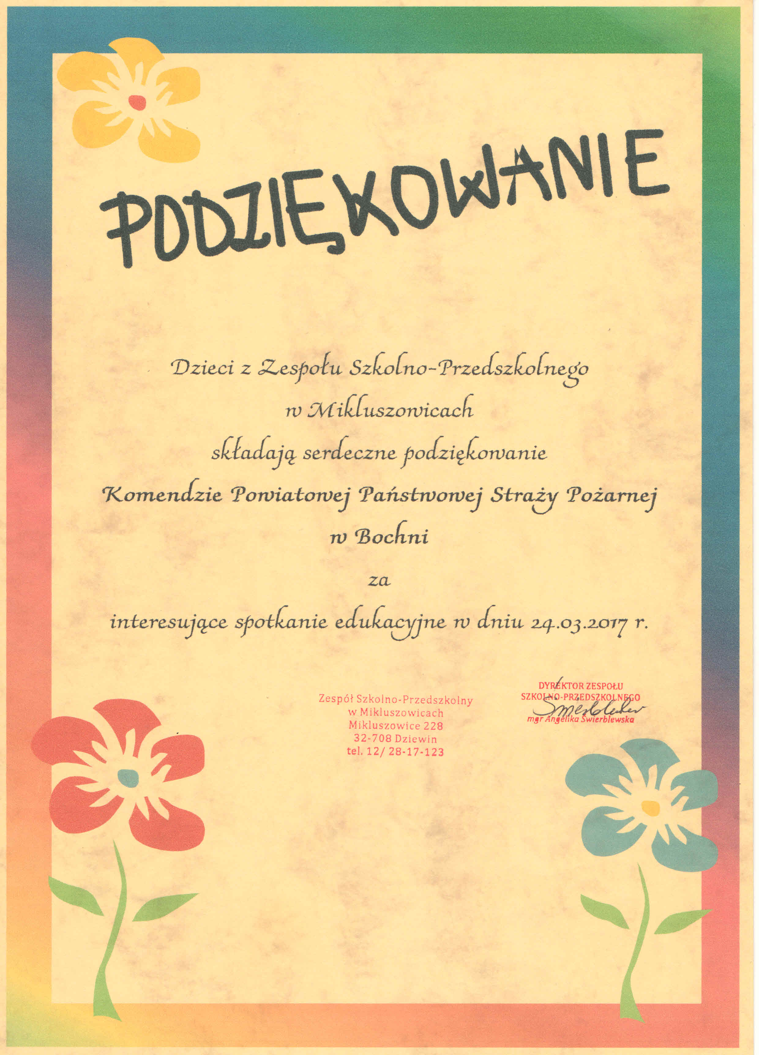 podziekowanie